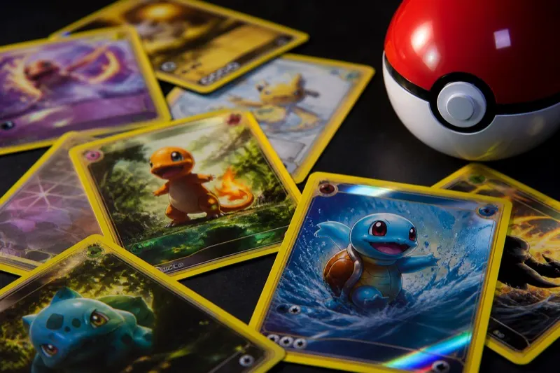 Collection de cartes Pokémon protégées dans des bumpers Anzena